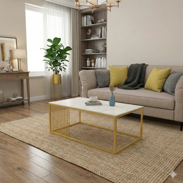 Golden Marble Coffee Table