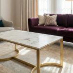 Luxury Marble Top Golden Coffee Table