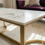 Luxury Marble Top Golden Coffee Table